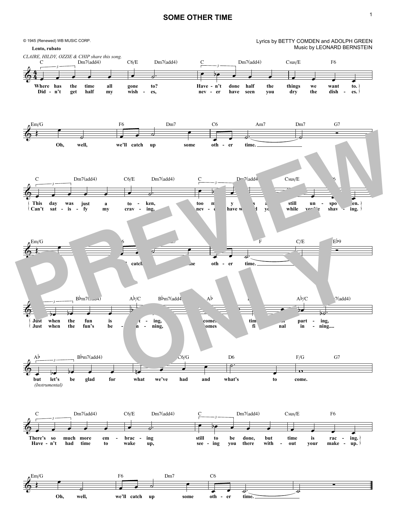 Produktbild zu: Some Other Time (from On The Town)