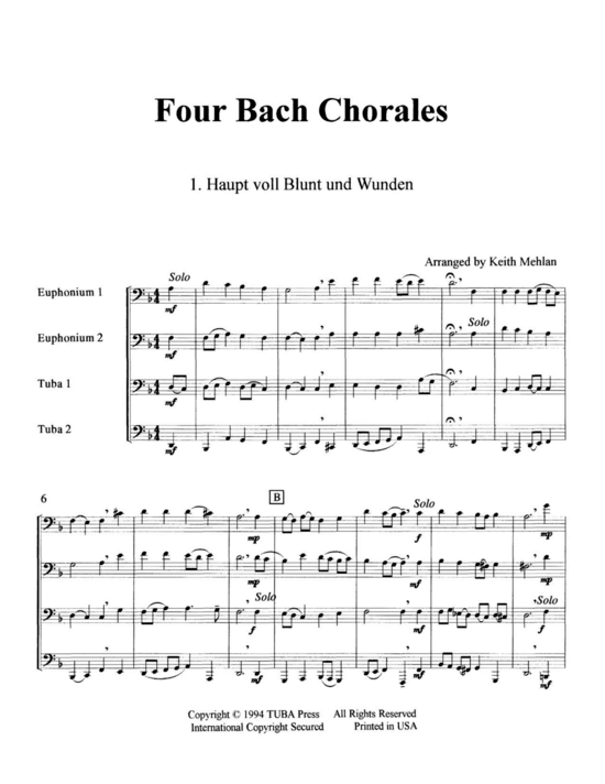 Product picture to: Four Bach Chorales J.S. Bach