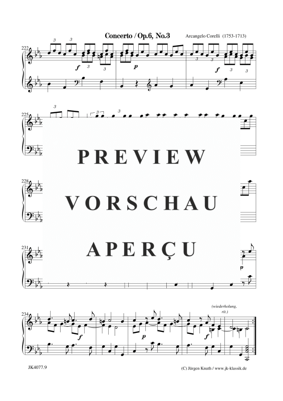 gallery: Concerto Op. 6. No. 3, , Klavier/Cembalo Solo