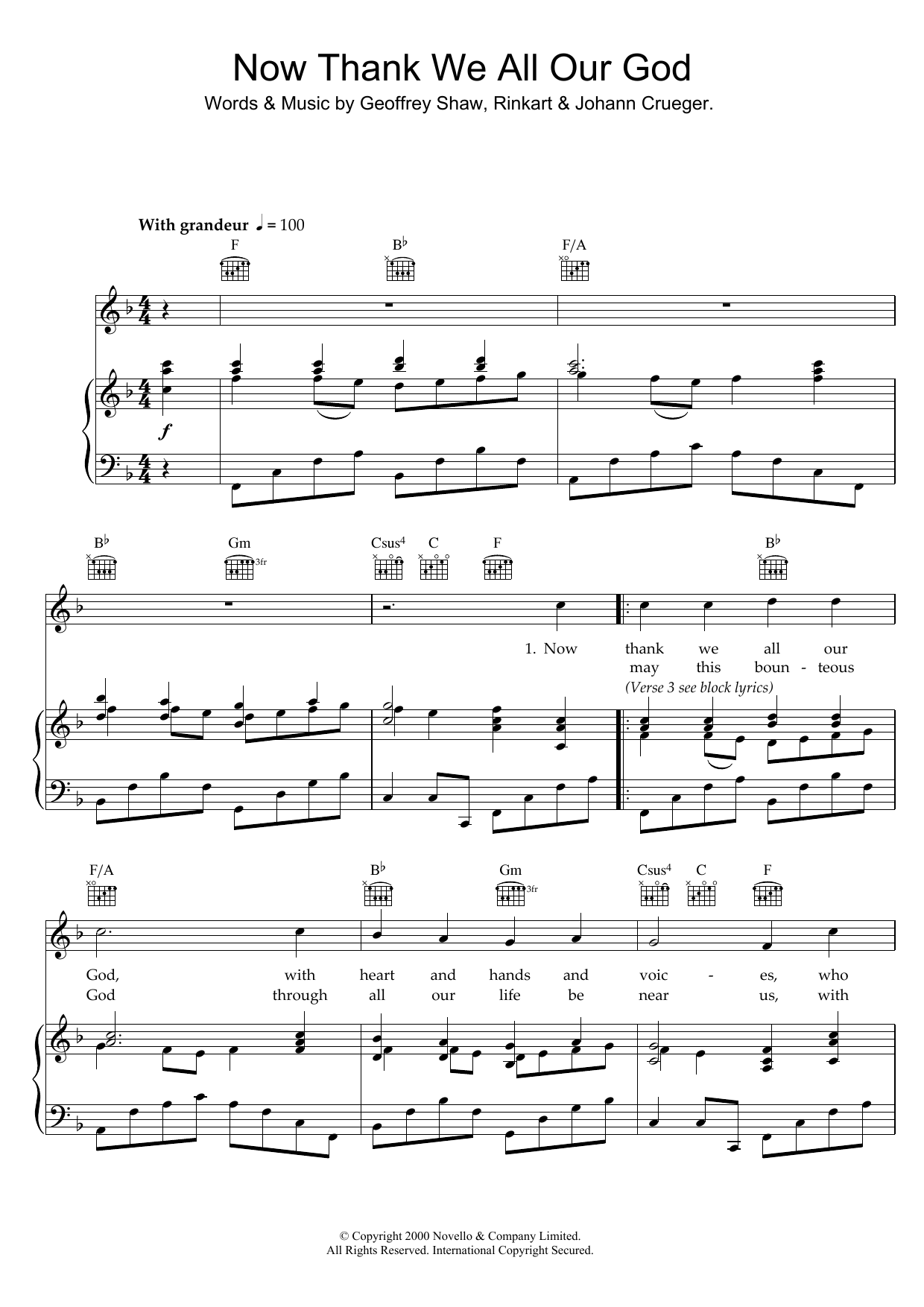 Produktgalerie: Seite 1 von 1 Now Thank We All Our God, Johann Crüger, Gesang, Gitarre, Klavier