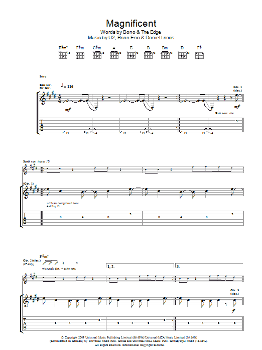 Produktgalerie: Seite 1 von 1 Magnificent, U2, Gitarre