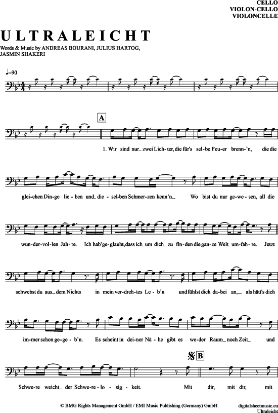 Produktgalerie: Seite 1 von 4 Ultraleicht , Bourani, Andreas, (Violon-Cello)