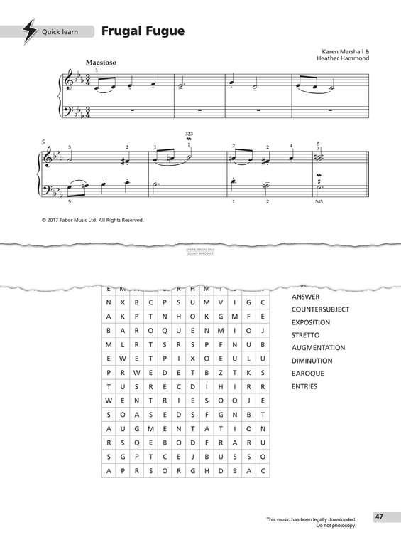 Product gallery: Page 1 of 1 Frugal Fugue, Heather Hammond