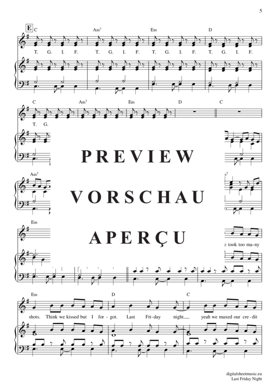 Produktgalerie: Seite 6 von 7 Last Friday Night , Perry, Katy, Klavier und Gesang
