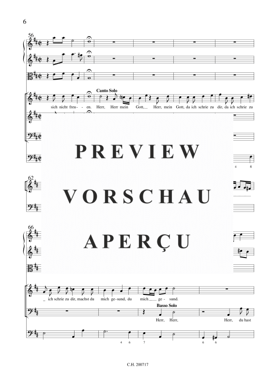 Produktgalerie: Seite 7 von 11 Ich preise dich, Herr, , Gemischtes Ensemble SAB, 2 Violinen, Viola und BC