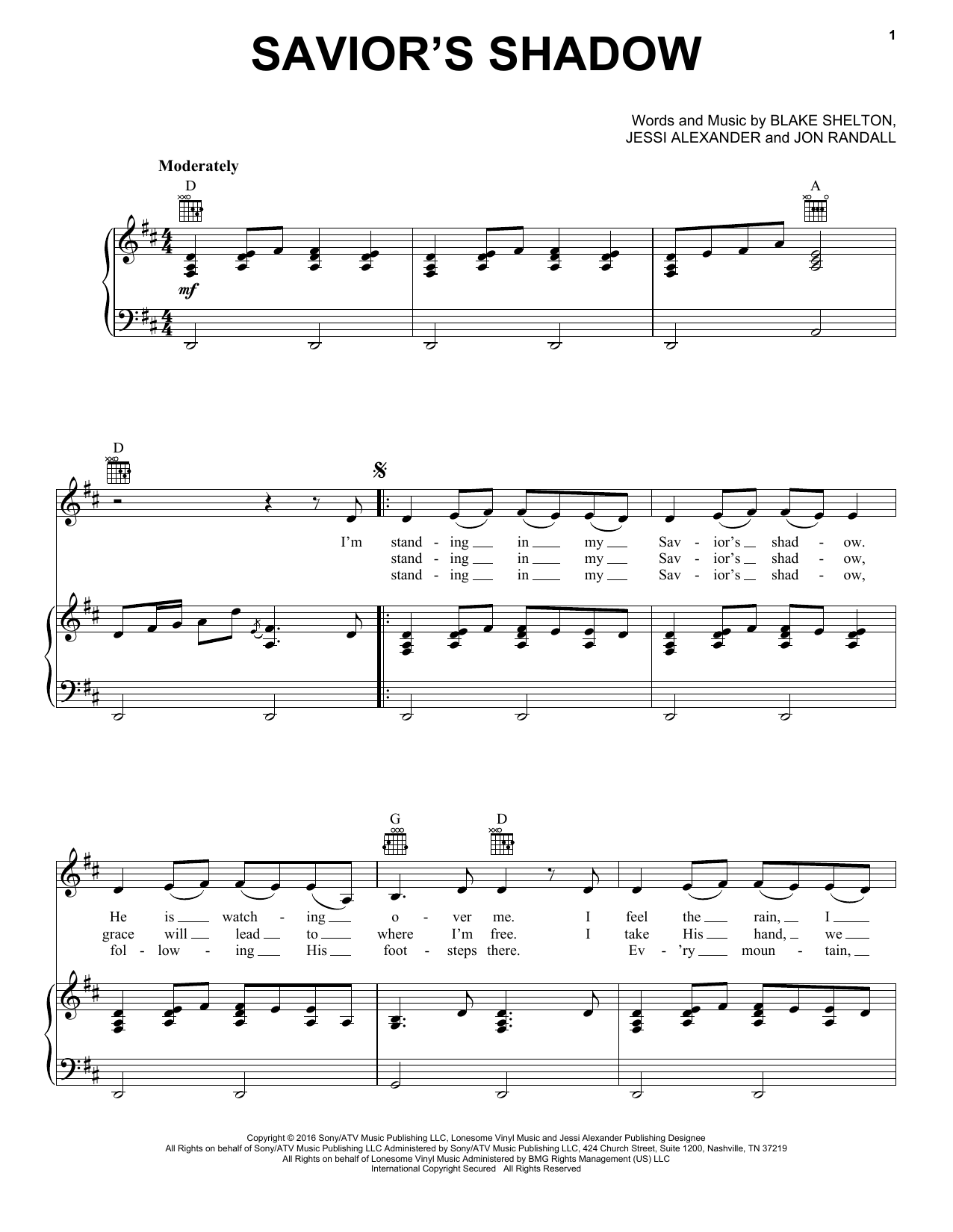 Produktgalerie: Seite 1 von 1 Savior's Shadow, Blake Shelton, Gesang, Gitarre, Klavier