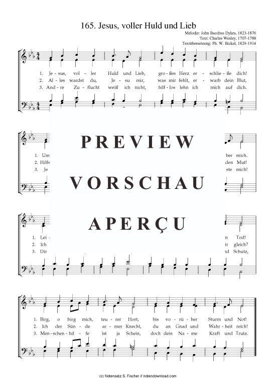 Product picture to: Jesus, voller Huld und Lieb John Bacchus Dykes, 1823-1876 / Charles Wesley, 1707-1788