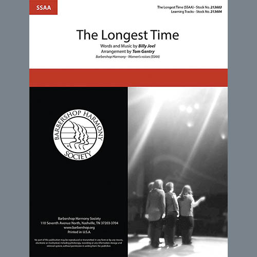 Product picture to: The Longest Time (arr. Tom Gentry)