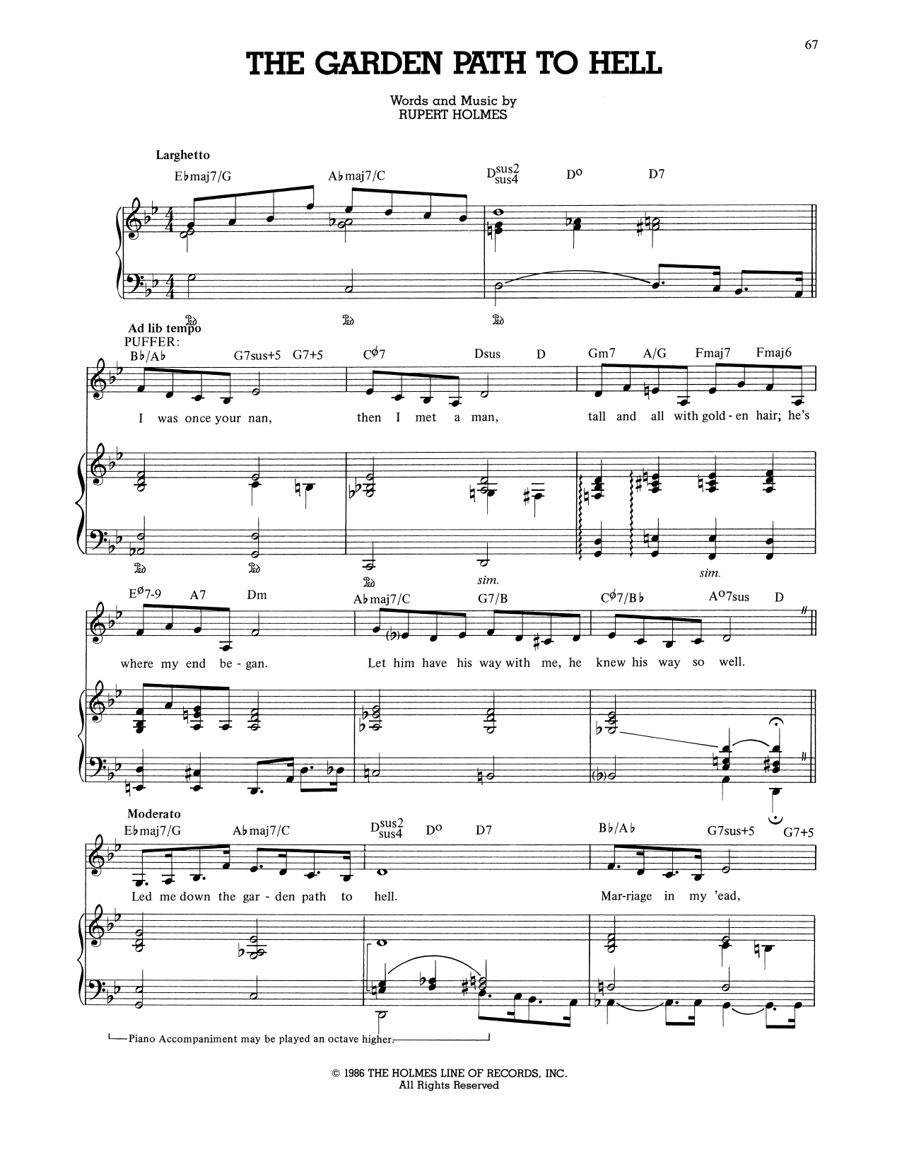 Produktbild zu: The Garden Path To Hell (from The Mystery Of Edwin Drood)