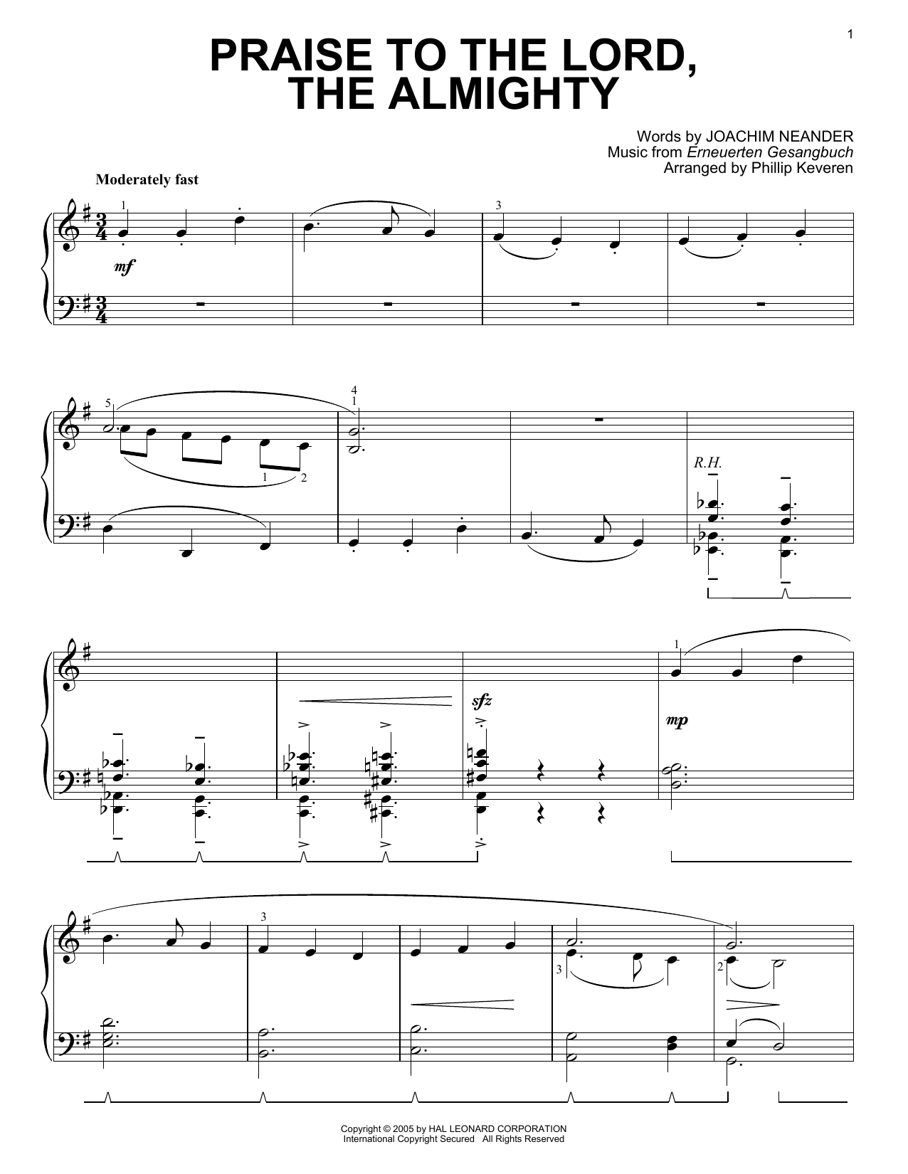Produktbild zu: Praise To The Lord, The Almighty [Jazz version] (arr. Phillip Keveren)