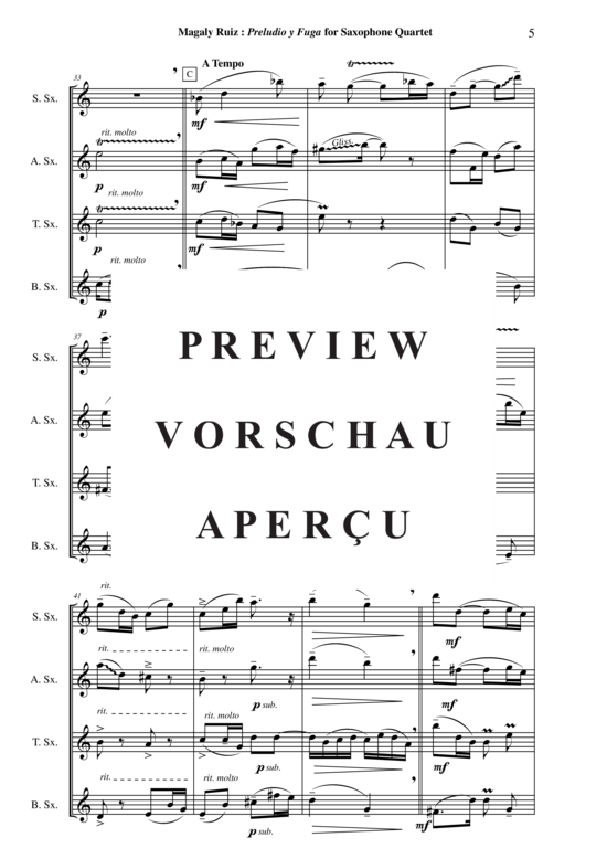 Product gallery: Page 6 of 21 Préludio y fuga , , (Saxophone Quartet)