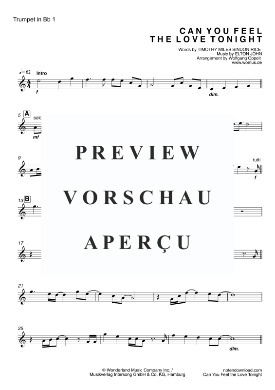 Produktgalerie: Seite 10 von 11 Can You Feel The Love Tonight, John, Elton, Blechbläser Quintett/Ensemble/Band - Klavier, E-Bass und Drum Set opt.