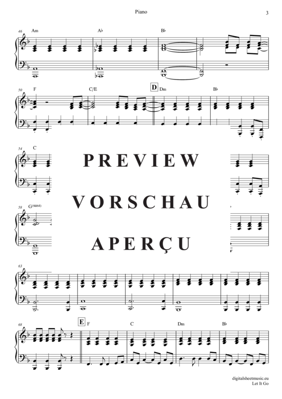 Produktgalerie: Seite 20 von 21 Let it go , Menzel, Idina, (Trompeten Trio + Klavier)