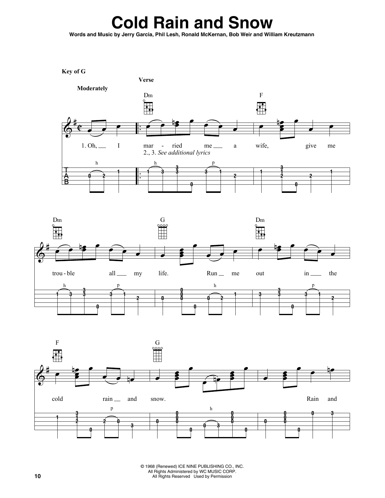 Produktgalerie: Seite 1 von 1 Cold Rain And Snow (arr. Fred Sokolow), Grateful Dead, Banjo
