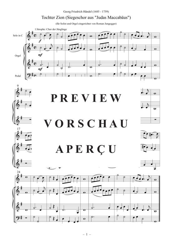 gallery: Tochter Zion, Siegeschor aus Judas Maccabäus (Orgel + Stimme in C und B) , ,  (Trompete + Orgel)