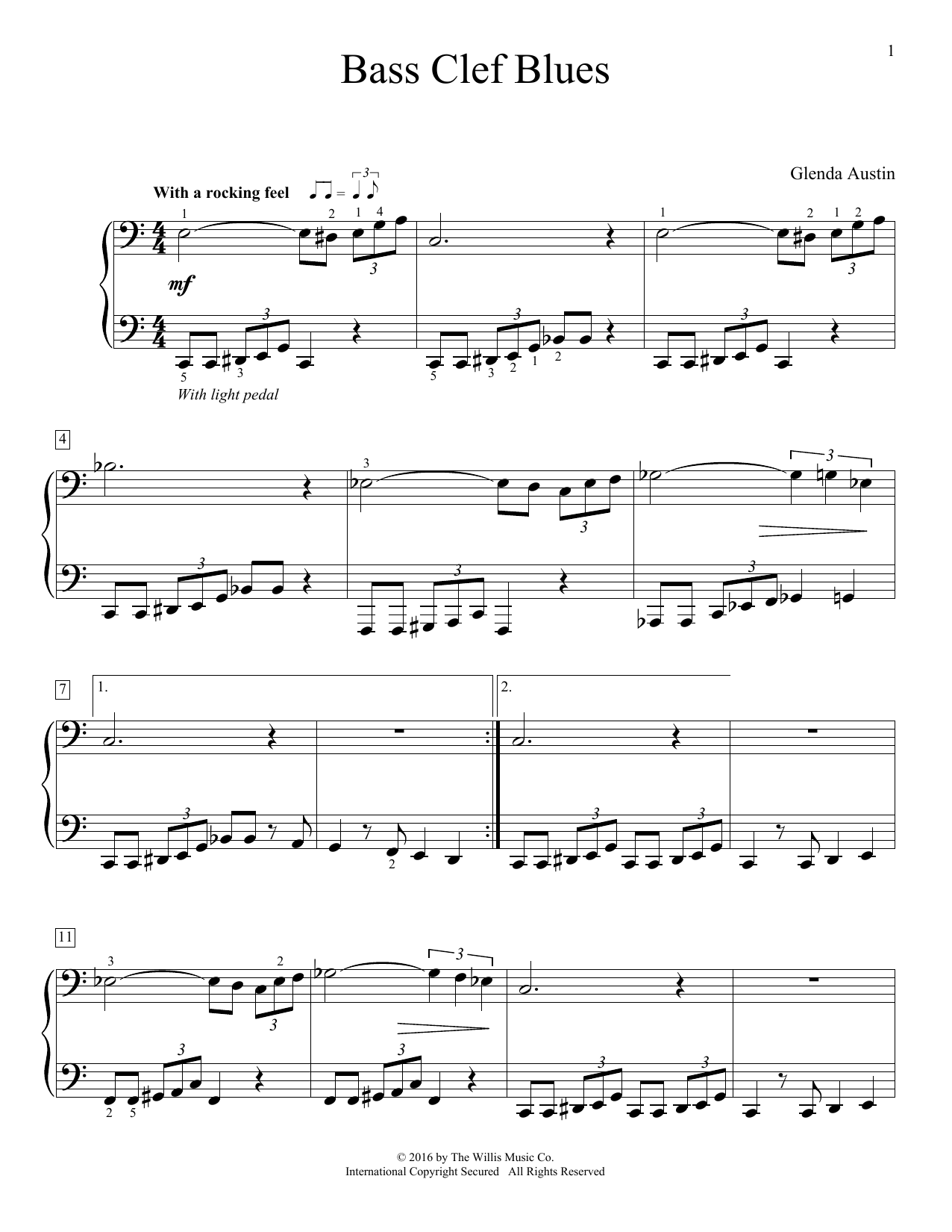 Produktgalerie: Seite 1 von 1 Bass Clef Blues, Glenda Austin, Klavier