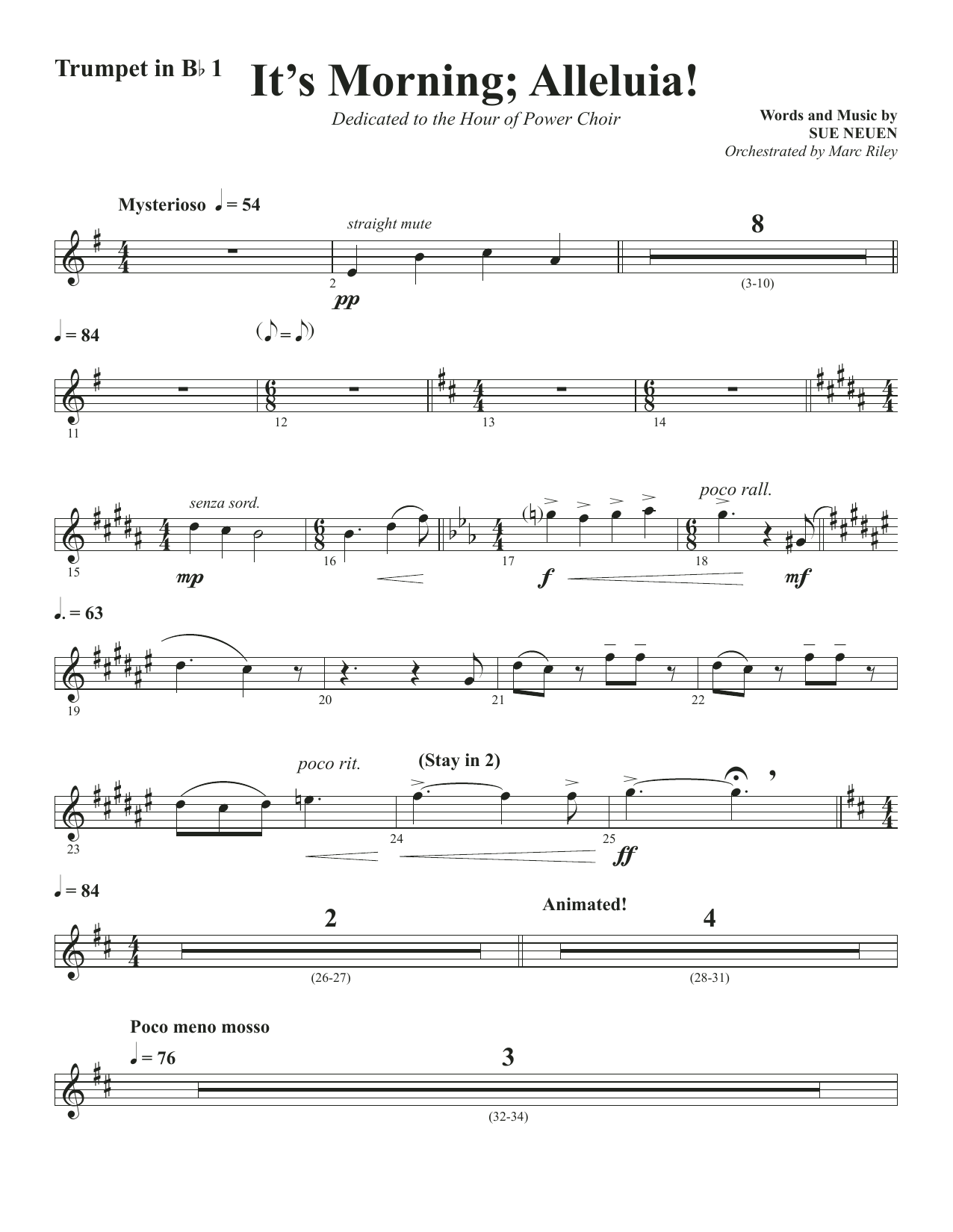 Produktbild zu: It's Morning; Alleluia! - Trumpet 1 in Bb