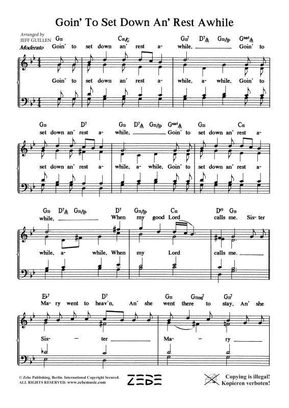 gallery: Goin´ to Set Down An' Rest A while, , Gemischter Chor