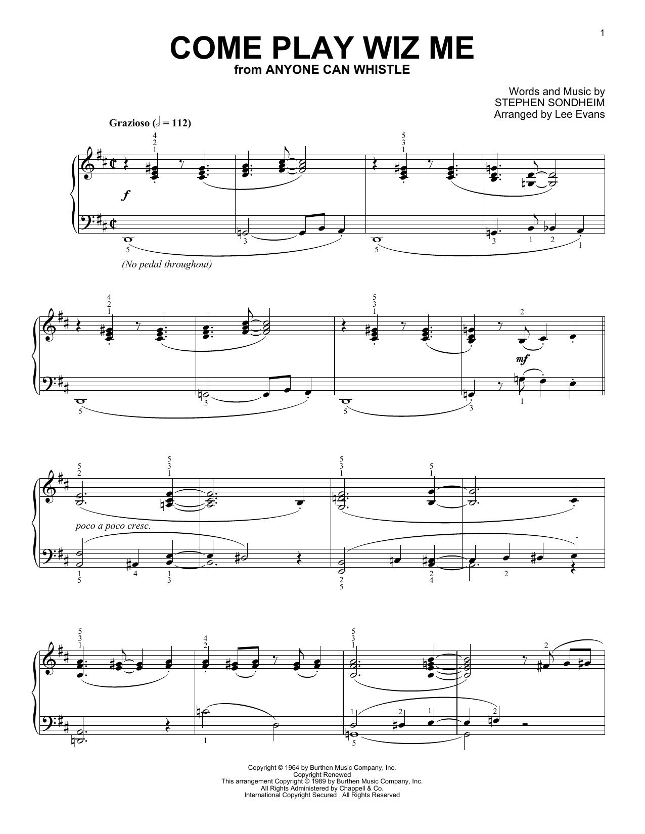Produktbild zu: Come Play Wiz Me (from Anyone Can Whistle) (arr. Lee Evans)