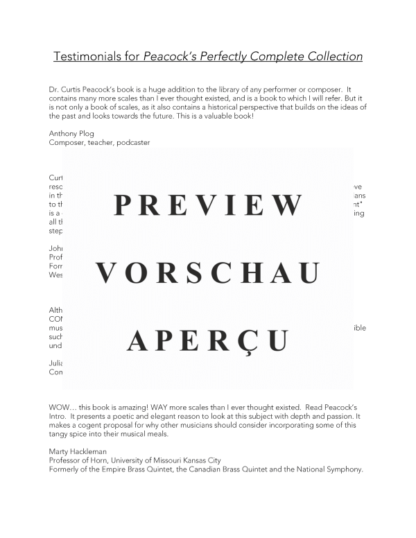 Produktgalerie: Seite 7 von 11 Peacock´s Perfectly Complete Collection of All Possible Musical Scales, , (Alle möglichen musikalischen Skalen für sämtliche Orchesterinstrumente)