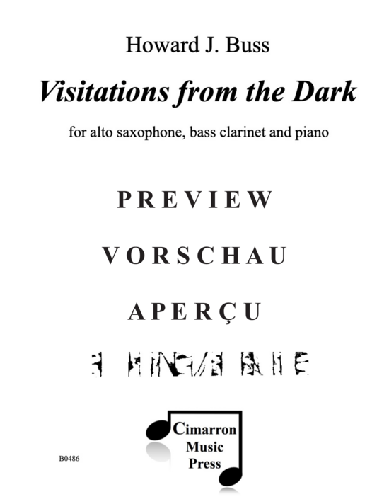 Product gallery: Page 2 of 21 Visitations from the Dark , , (alto saxophone, bass clarinet and piano)