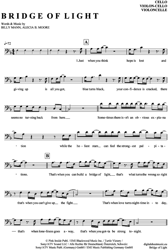 Produktgalerie: Seite 1 von 4 Bridge of light , Pink, (Violon-Cello)