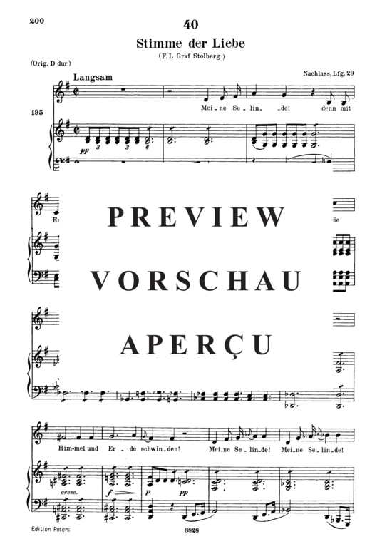 Product gallery: Page 2 of 3 Stimme der Liebe D.412, , Low Voice and Piano