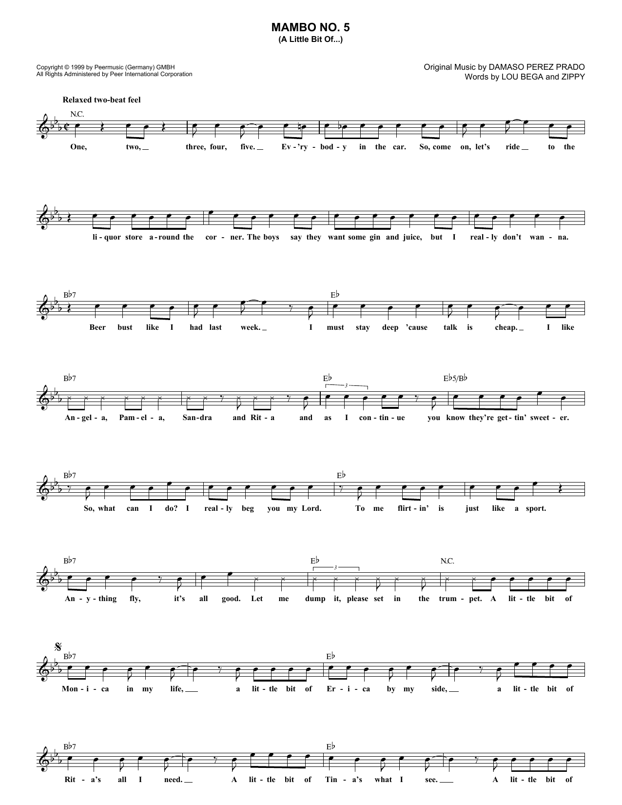 Produktgalerie: Seite 1 von 1 Mambo No. 5 (A Little Bit Of...), Lou Bega, Melodieinstrument