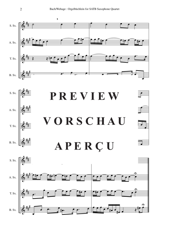 Product gallery: Page 7 of 21 Orgelbuchlein BWV 599-644 45 chorale-prelues , , (Saxophone Quartet)