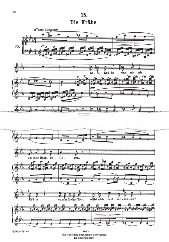 Product picture to: Die Krähe (from 'Winterreise Op.89 D911')