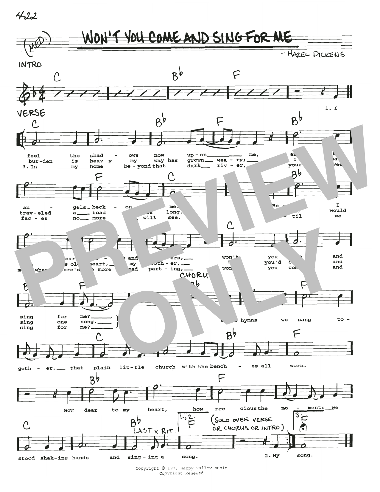 Product picture to: Won't You Come And Sing For Me