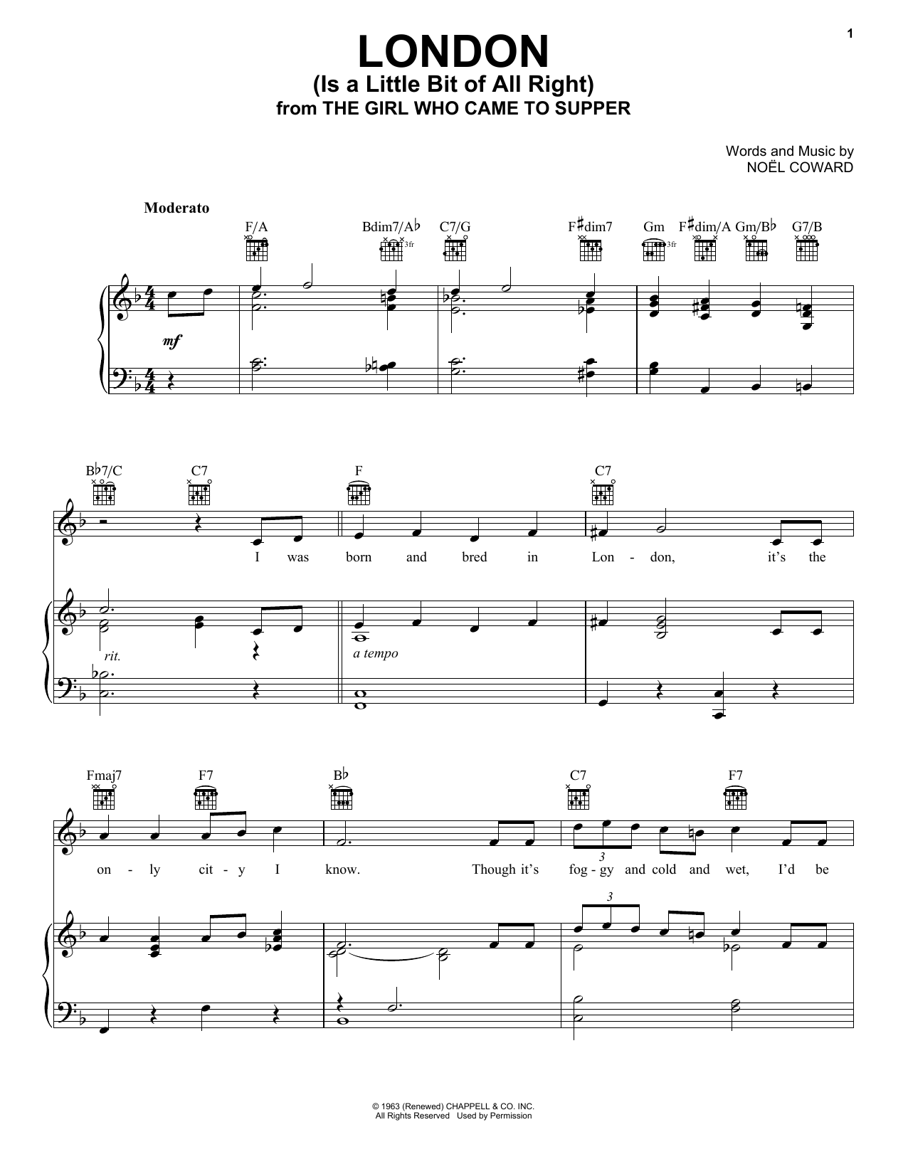 Produktgalerie: Seite 1 von 1 London (Is A Little Bit Of All Right), Noel Coward, Gesang, Gitarre, Klavier