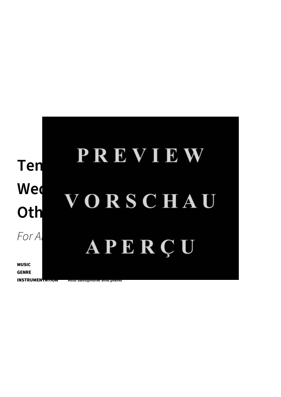 gallery: Ten Gentle Melodies For Weddings, Church And Other Occasions, , Altsaxophon und Klavier
