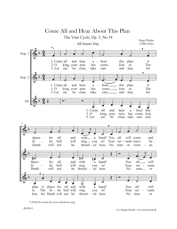 gallery: Come All and Hear About This Plan / The Year Cycle, Op.5, No.34, , Frauenchor SSA