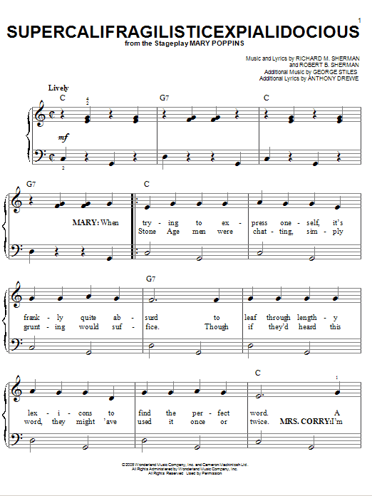 Product picture to: Supercalifragilisticexpialidocious (from Mary Poppins)