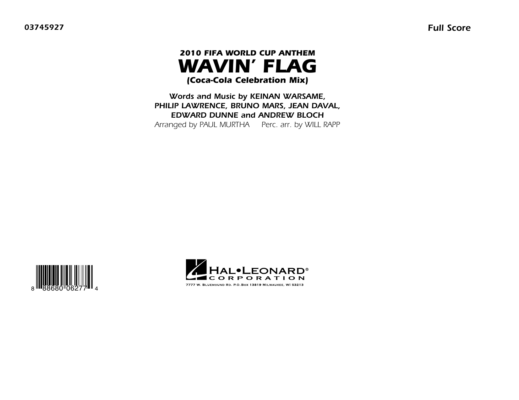 Product picture to: Wavin' Flag - Conductor Score (Full Score)