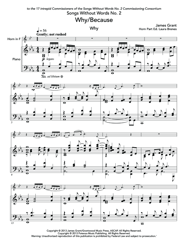 Produktgalerie: Seite 1 von 11 Why/Because, , (Horn in F und Klavier)