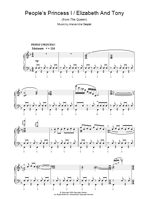Product gallery: Page 1 of 1 People's Princess I/Elizabeth & Tony (from The Queen), Alexandre Desplat