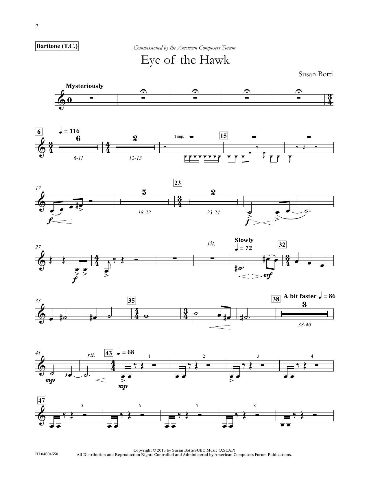 Product picture to: Eye of the Hawk - Baritone T.C.