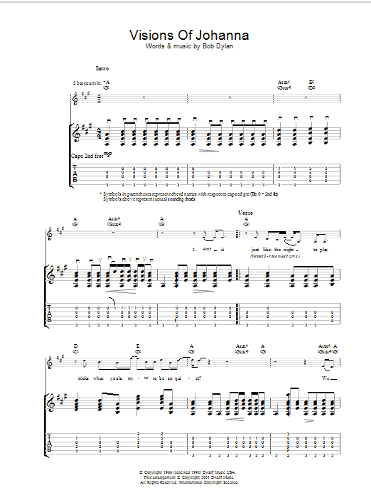 Produktgalerie: Seite 1 von 1 Visions Of Johanna, Bob Dylan, Gitarre