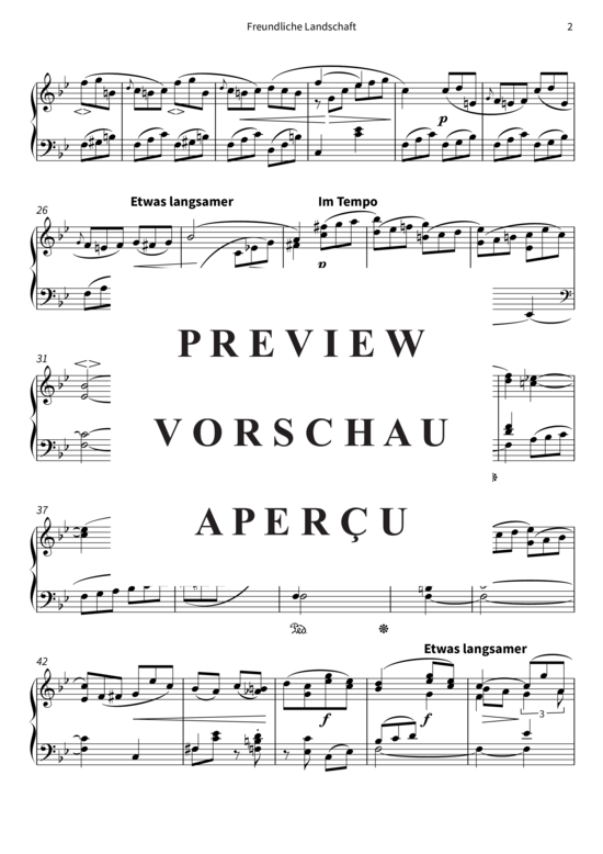 Produktgalerie: Seite 5 von 6 Freundliche Landschaft - Nr. 5 aus Waldszenen op. 82 , , Klavier Solo