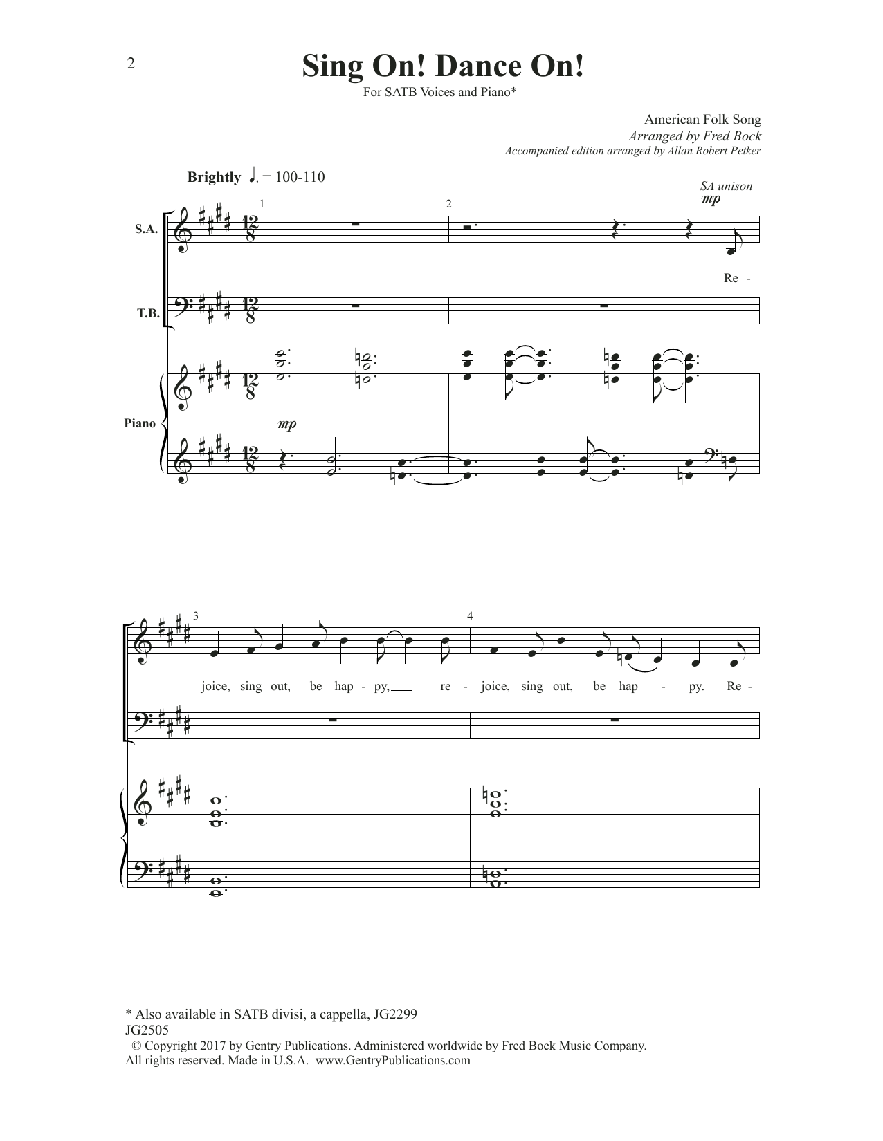 Product gallery: Page 1 of 1 Sing On! Dance On!, Fred Bock