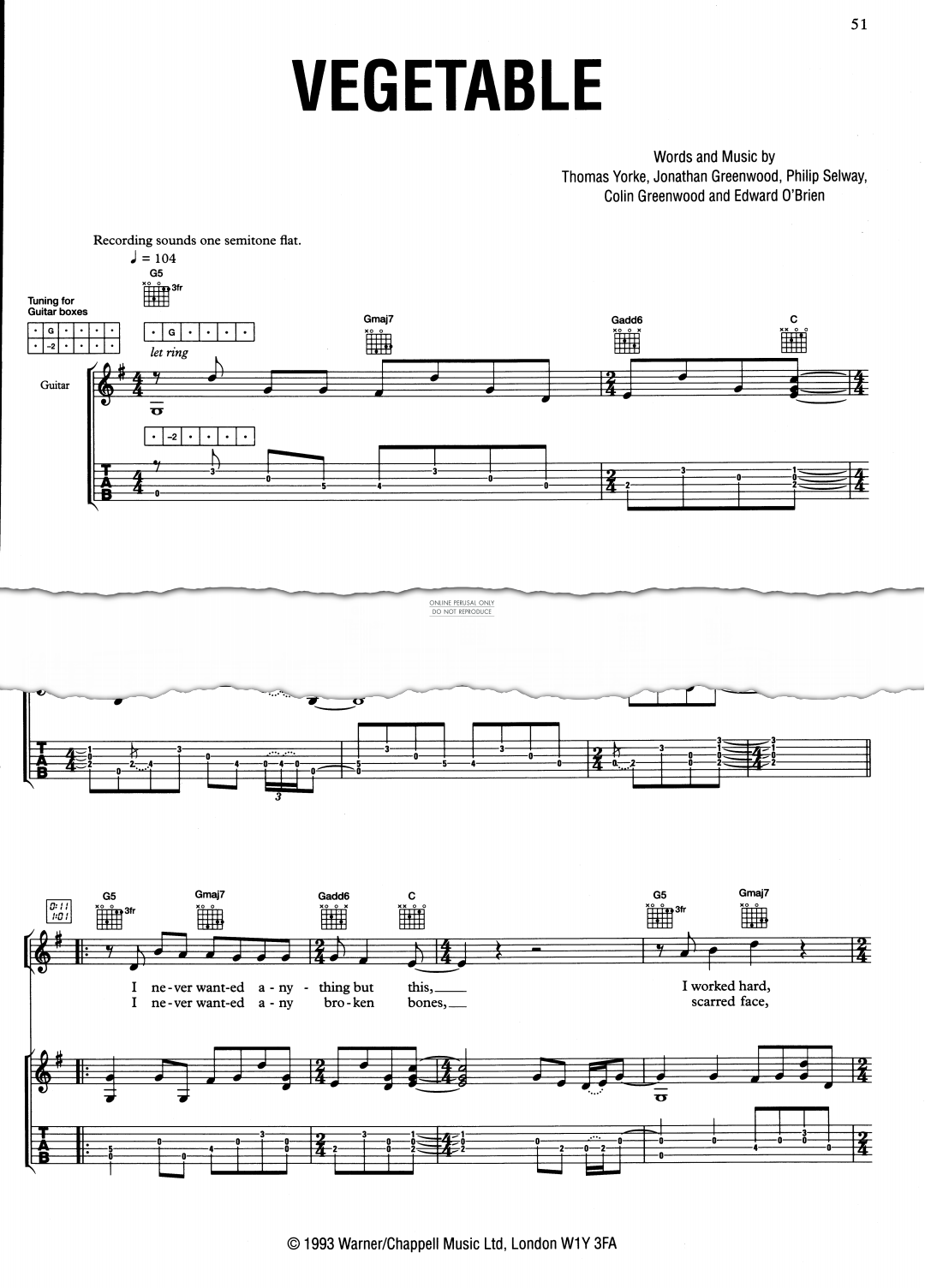 Produktgalerie: Seite 1 von 1 Vegetable, Radiohead, Gesang, Gitarre