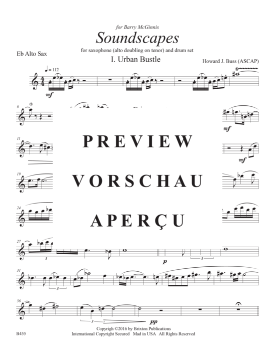 Product gallery: Page 21 of 21 Soundscapes (Saxophon (Es-Alt, das sich mit B-Tenor verdoppelt) , ,  and drums)