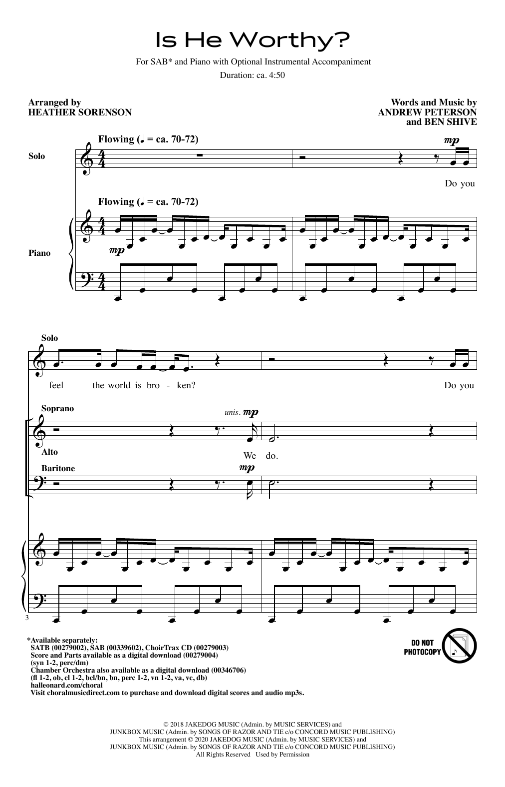 Produktbild zu: Is He Worthy? (arr. Heather Sorenson)