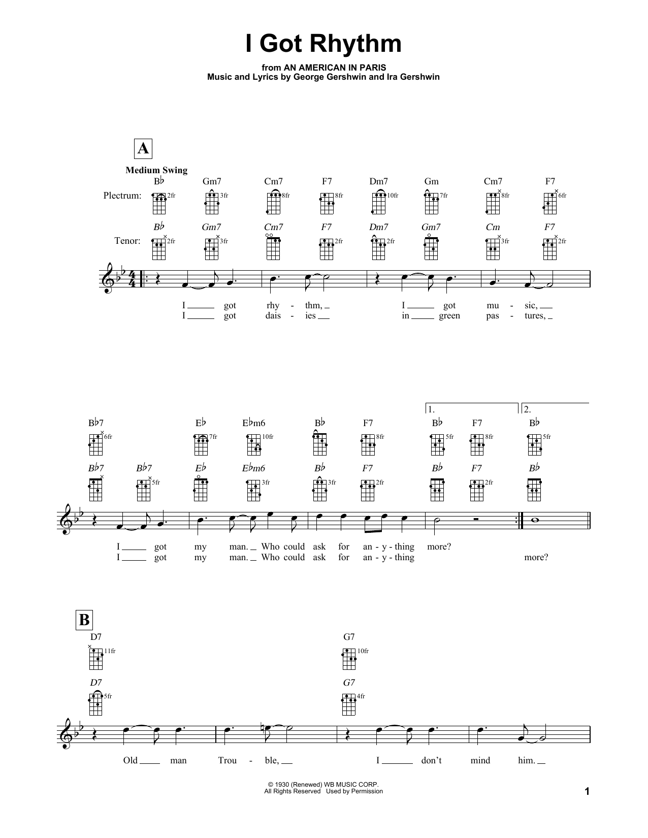 Produktgalerie: Seite 1 von 1 I Got Rhythm, George Gershwin, Banjo