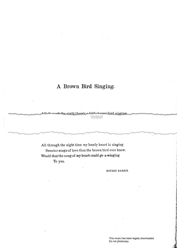 Product picture to: A Brown Bird Singing