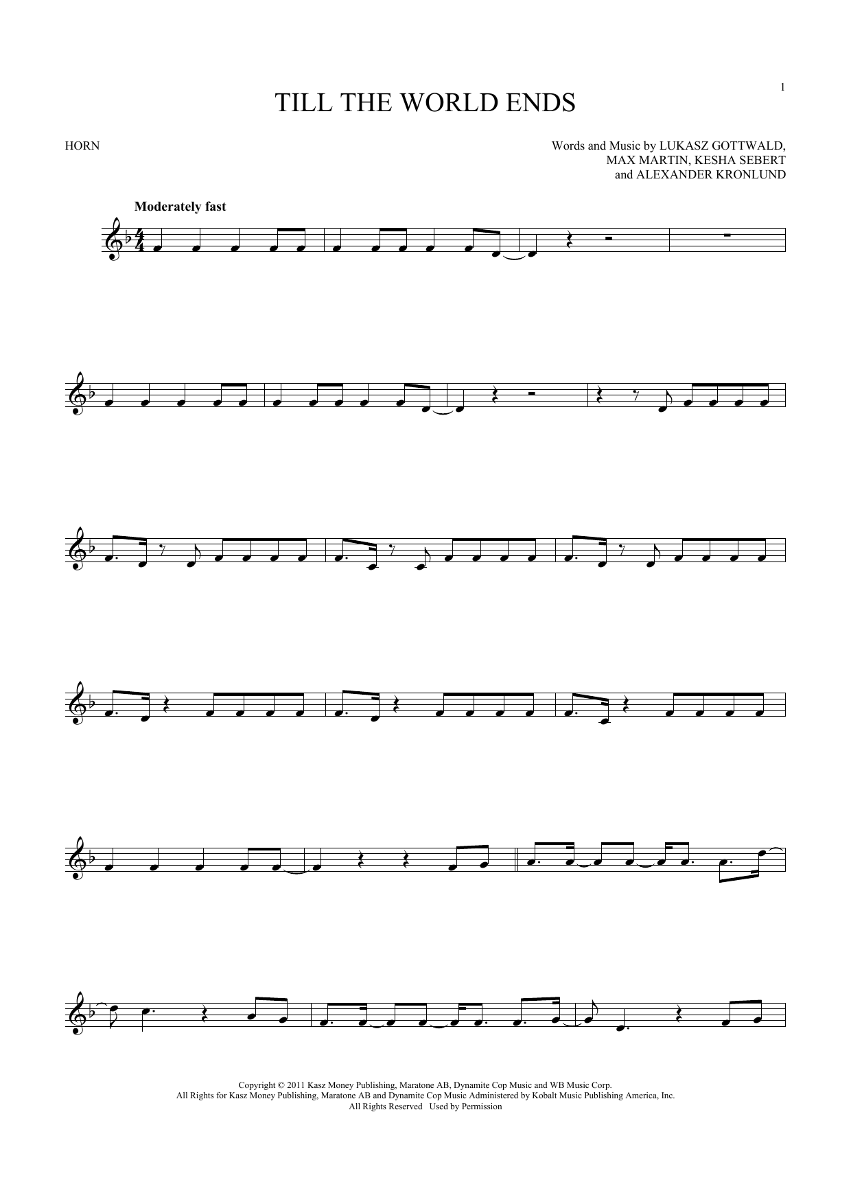 Produktgalerie: Seite 1 von 1 Till The World Ends, Britney Spears, Horn