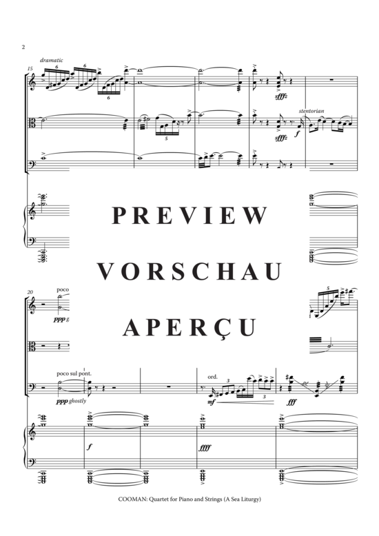 Product gallery: Page 5 of 21 Quartet for Piano and Strings (A Sea Liturgy) , ,  (Quartet for piano + strings )