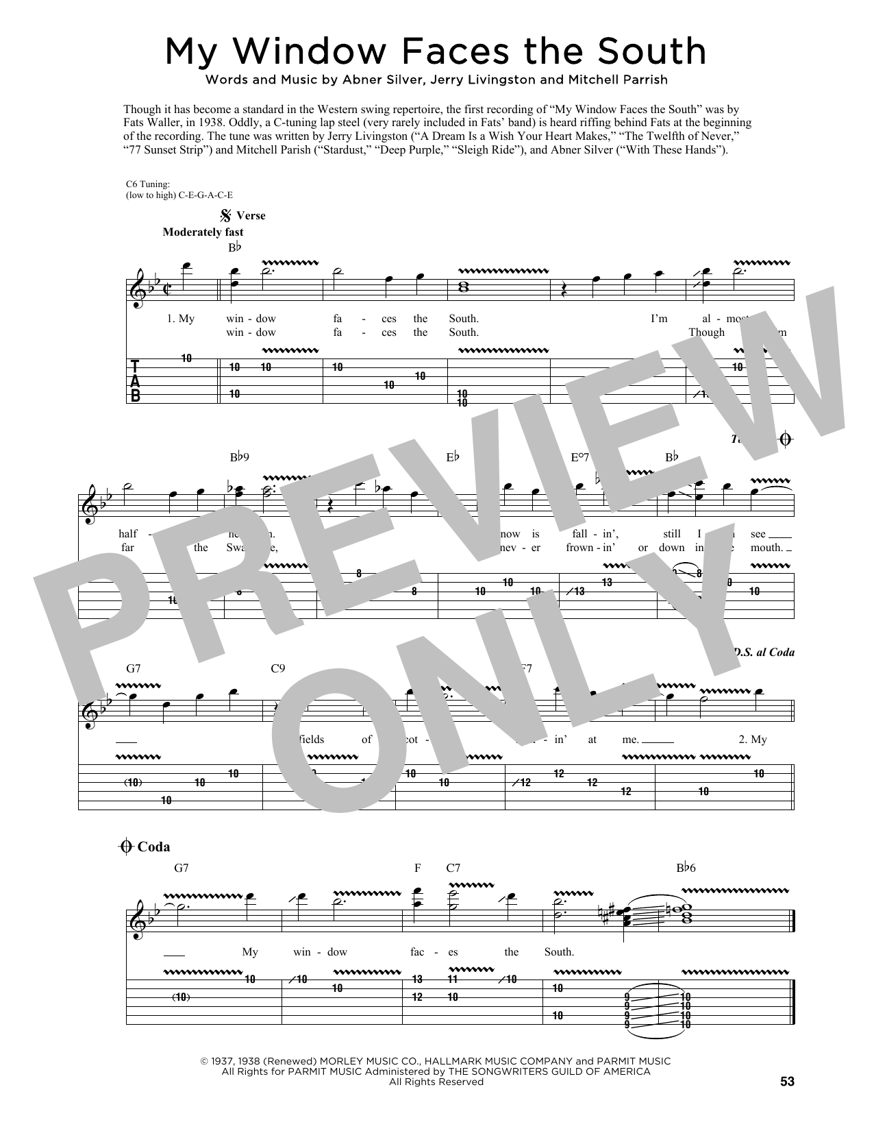 Product picture to: My Window Faces The South (arr. Fred Sokolow)